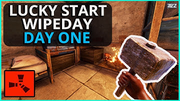 Lucky Start To Day One Wipeday!! Rust Solo Survival Gameplay