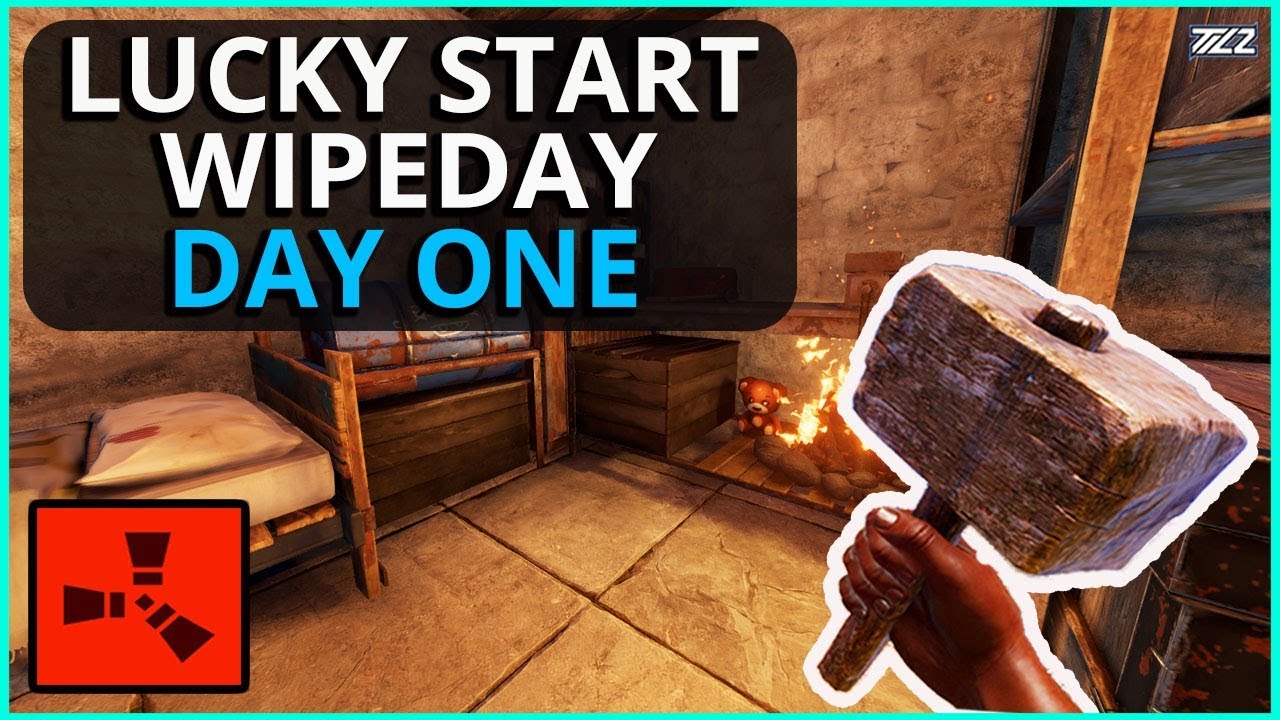 Lucky Start To Day One Wipeday!! Rust Solo Survival Gameplay - YouTube