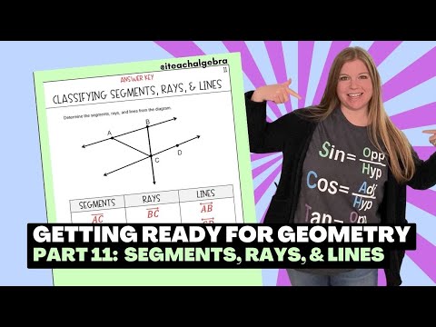 Getting Ready for Geometry - Part 11: Segments, Rays, and Lines