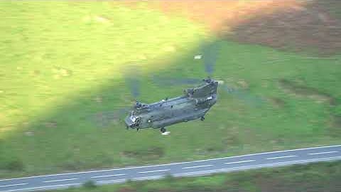 RAF Chinooks in the Mach Loop