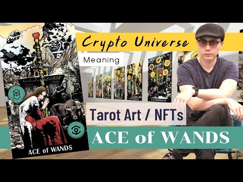 Ace of Wands ไพ่ 1 ไม้เท้า I ความหมายไพ่ยิปซี Crypto Universe Tarot #Digitalart #NFTs