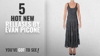 Hot New Evan Picone Women Clothing [2018]: Evan Picone Womens Chiffon Polka Dot Maxi Dress B/W 4
