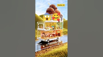 Ice Cream Car-House Ride – Surreal AI🍦🚗 #shorts #miniature #aivideo #3danimation #ep01 #car