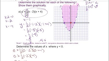 9.2 Quadratic Inequalities - Pre-calculus 20
