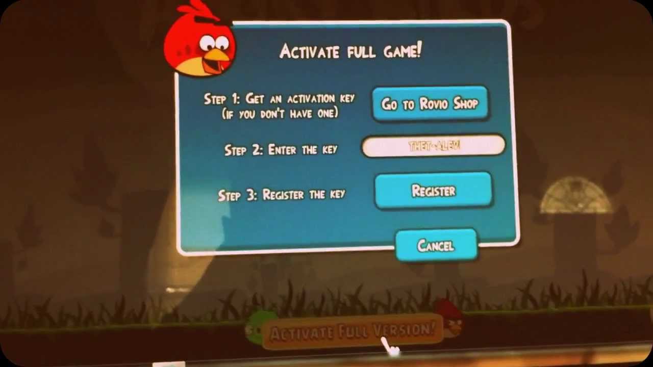 angry birds for windows 7 activation key