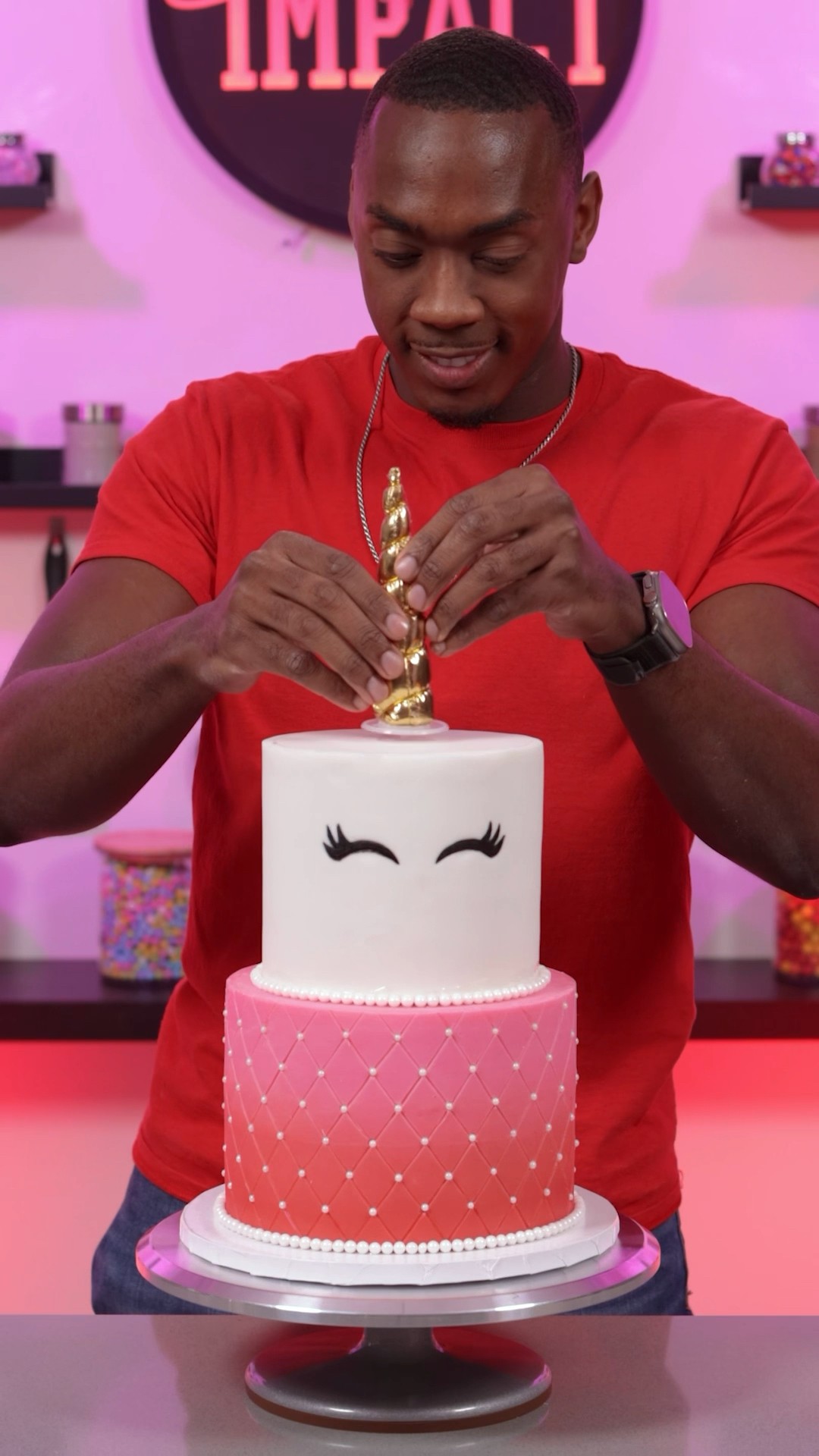 I made a Valentine Unicorn cake #shorts