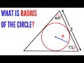 Indepth explanation  find radius of the circle  circle inscribed in a triangle  math maths