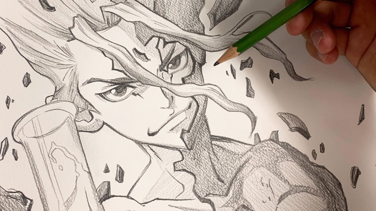 Dr.STONE】ゼロから文明を作り出す男を描いてみた speed drawing - YouTube