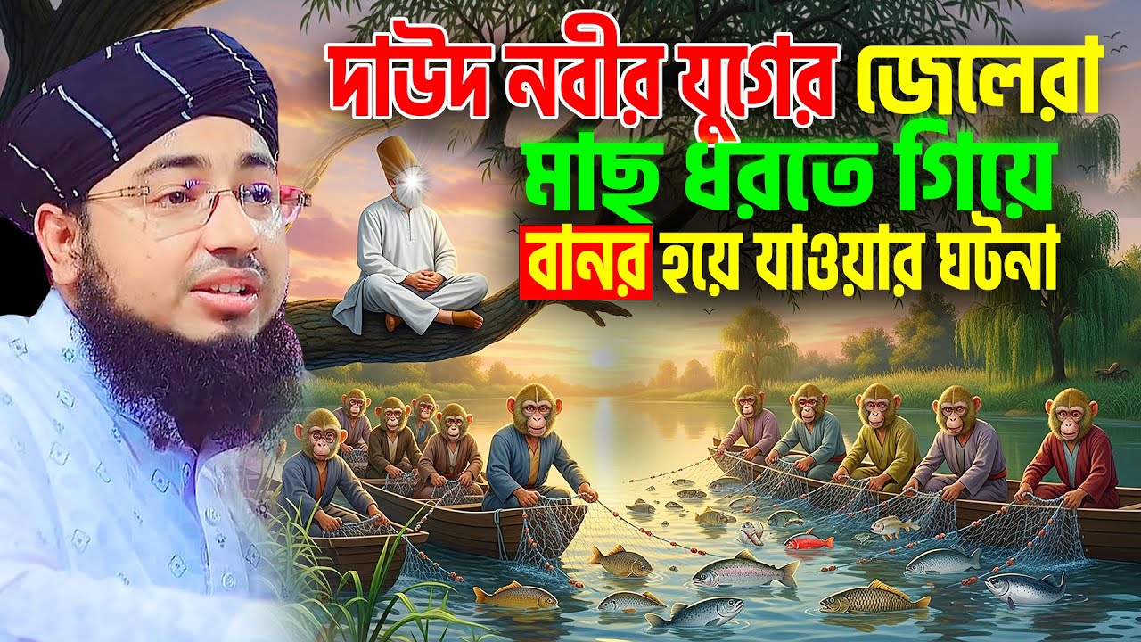 দাউদ নবীর যুগের জেলেরা মাছ ধরতে গিয়ে বানর হয়ে যাওয়ার ঘটনা । jahirul islam foridi new waz