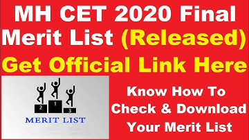 MH CET 2020 Final Merit List (Released) - Know How to Check MH CET Final Merit List Here