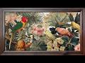 TV Wallpaper | Ambient Art Screensaver | Tropical Parrot Botanical Art | Jungle Bird Painting
