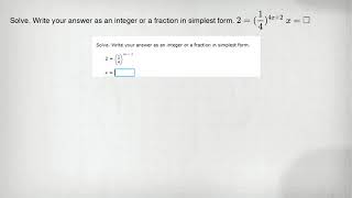 Solve Write Your Answer As An Integer Or A Fraction In Simplest Form 2144x2 Xsquare