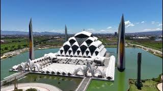 Drone View of Al Jabbar Mosque Bandung | Aerial View of Indonesia’s Floating Mosque