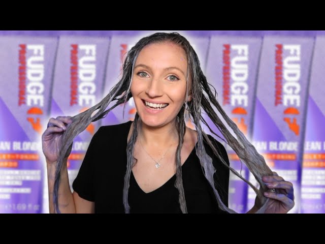 FUDGE CLEAN BLONDE VIOLET TONING SHAMPOO REVIEW | toning hair at home  before and after - YouTube