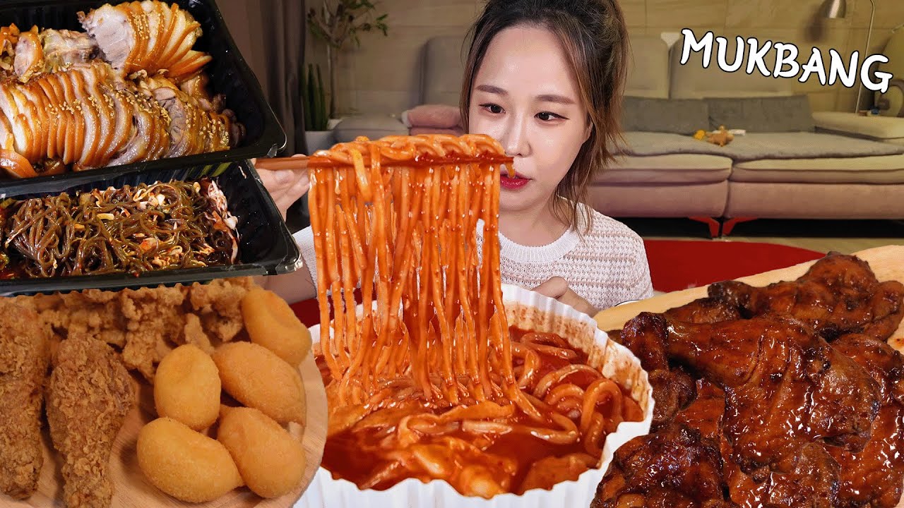 신상 엽기쌀떡볶이?! 국물째 같이 퍼먹는 엽기떡볶이 매운맛 자메이카 통다리치킨 황금올리브 닭발후라이드 치즈볼 먹방 Tteokbokki realsound asmr mukbang