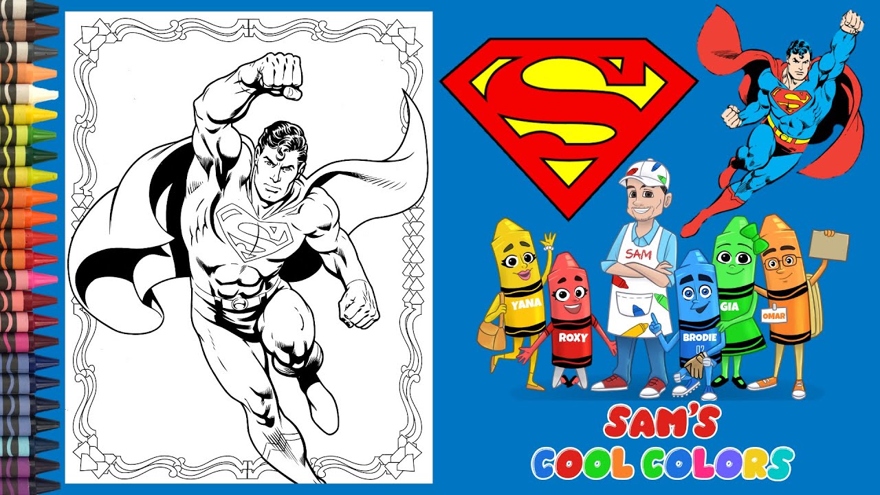 Coloring Superman | Superman DC Superhero Coloring Page Activity | Crayons