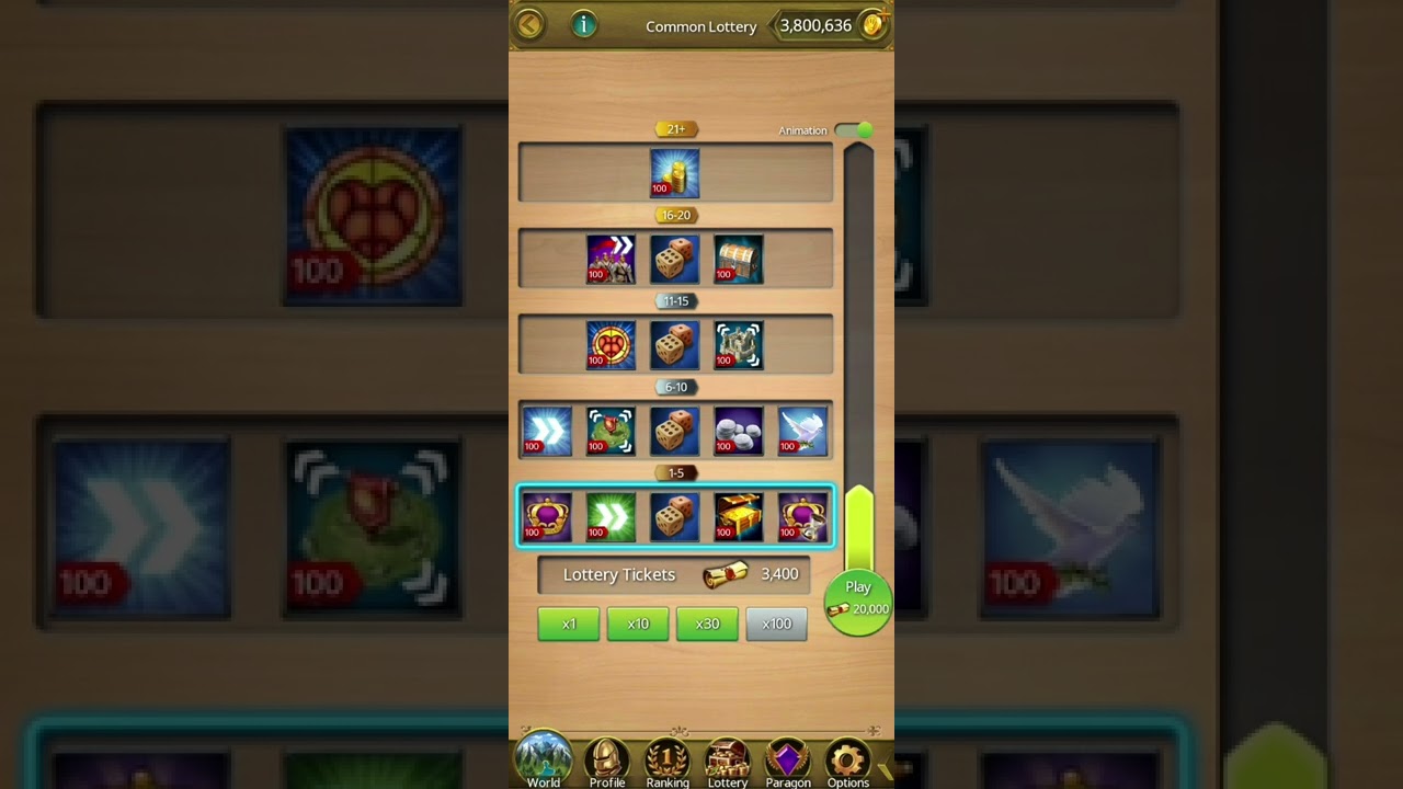 March of Empires : Solo Paragon Event (Lottery) Top 100 