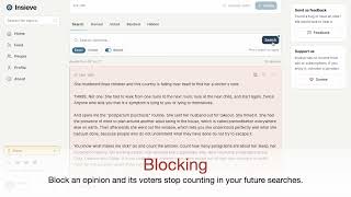 Insieve: App for sharing opinions with no recommendation algorithm