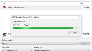 Compress a PowerPoint file with NXPowerLite