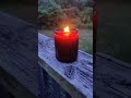 Relaxing outdoor soy wood wick candle experience