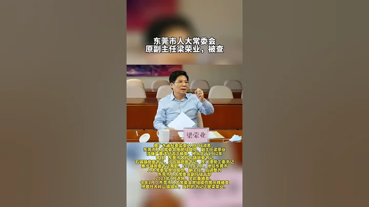 东莞市人大常委会原副主任梁荣业被查 - 天天要闻