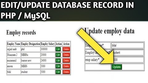How To Update Data in Database Using PHP MySQL || PHP Tutorial in Hindi/Urdu #CRUD