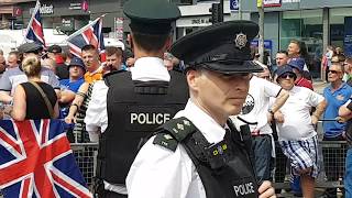 Generation Identity rallies with Loyalists in Belfast to defend Robinson rape trial sabotage