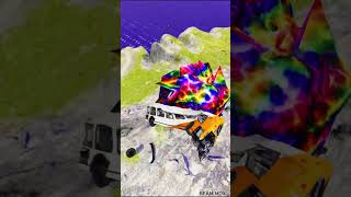 Bus vs Giant Lava Pit 😱 BeamNG drive #277 #beamng #beamngdrive #viral #short #shorts