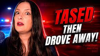 This woman drove off WITH the T@ZER still attached to her! #reactionvideo 🚔