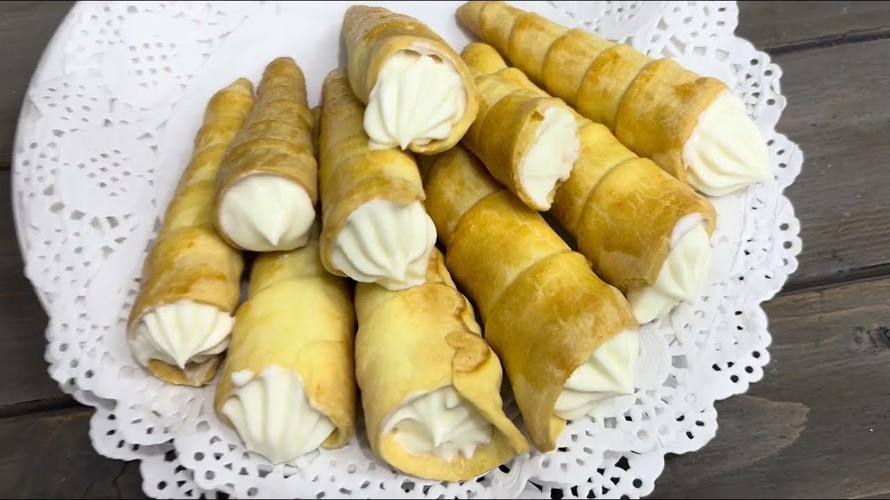 Ауызда еритін трубочки с сливочным кремом