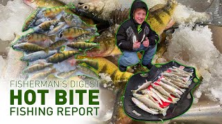 Saginaw River Ice Fishing for Walleye & Perch Fishing Report in Drummond Island