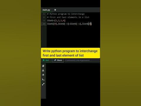 write a python program to interchange first and last element of list # ...