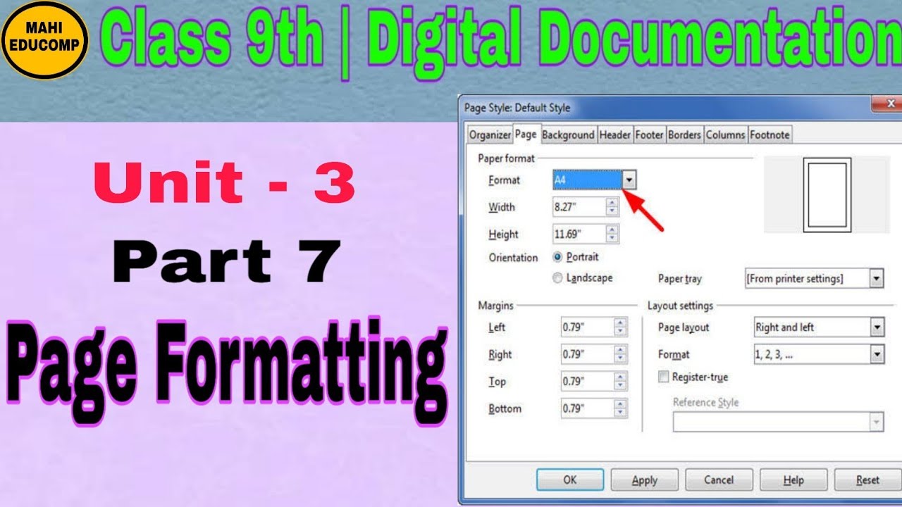 Page Formatting | Digital Documentation(Part 7) | Class 9th | Code 402 ...