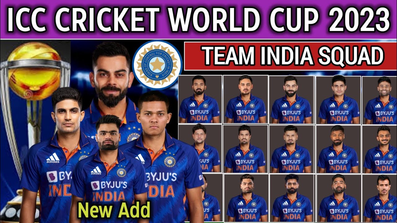 ICC CRICKET WORLD CUP 2023 || Team India 20 Members Squad - YouTube