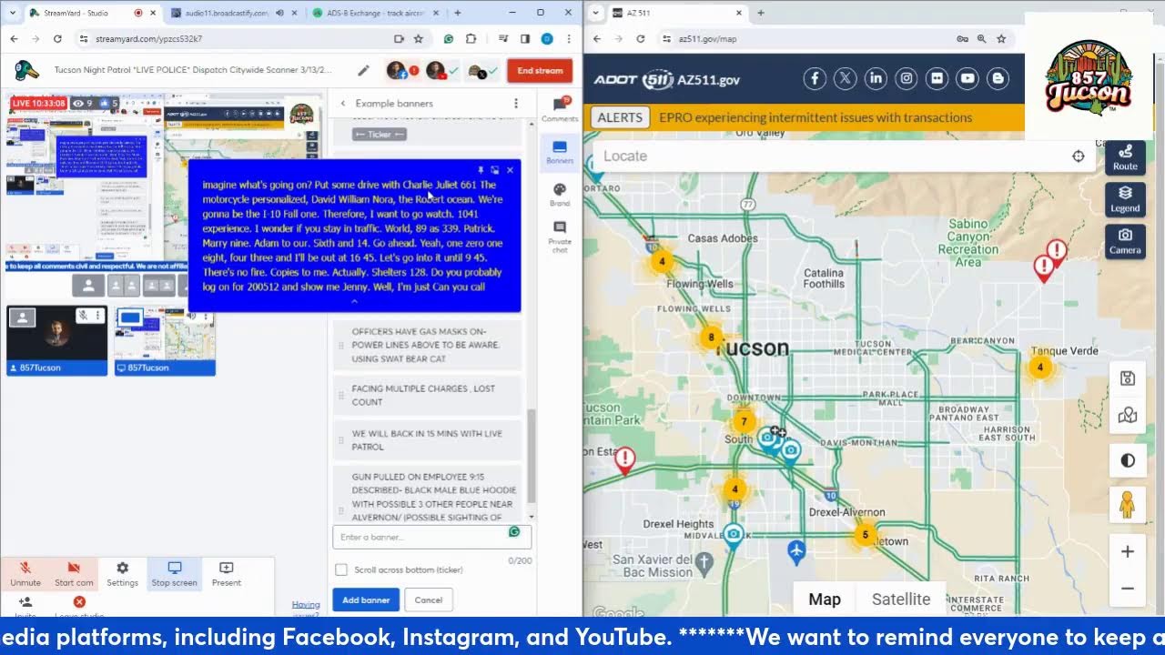 Tucson Night Patrol LIVE POLICE Dispatch Citywide Scanner 3 13 24 Tucson Night Patrol LIVE POLICE Dispatch Citywide Scanner 3 13 24