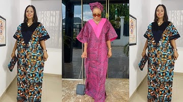 HOW TO CUT AND SEW A BUBU/KAFTAN  DRESS WITH A V-SHAPED NECKLINE DESIGN