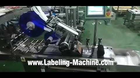 Automatic empty bag paging feeding top labeling machine testing video