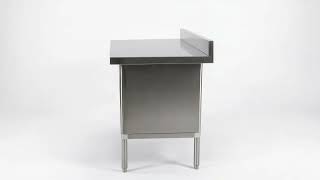 Used EFI 30" x 60" Stainless Steel Work Table with Cabinet Base & 4" Backsplash | 360° Virtual View