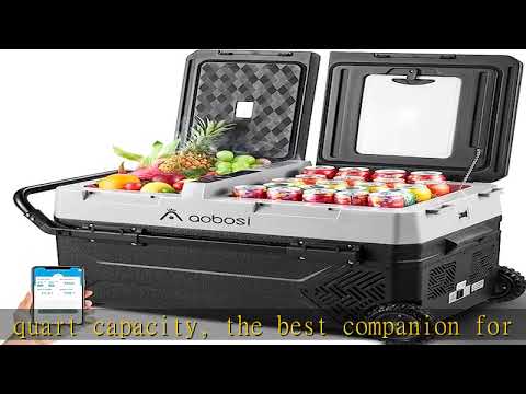 AAOBOSI 12 Volt Car Refrigerator-Portable Car Fridge Freezer Dual Zone APP Control,45 Quart (42L) -
