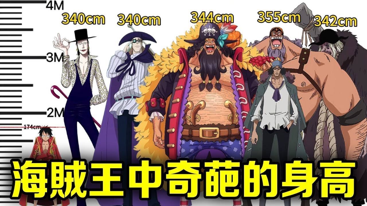 海贼王：那些出人意料的身高，动漫身高与设定身高的对比，路飞在黑团面前是个小矮子！【山治漫剪君】