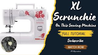 Sew Black Xl Scrunchie On Usha Janome Allure Dlx Sewing Machine Full Video Tutorial