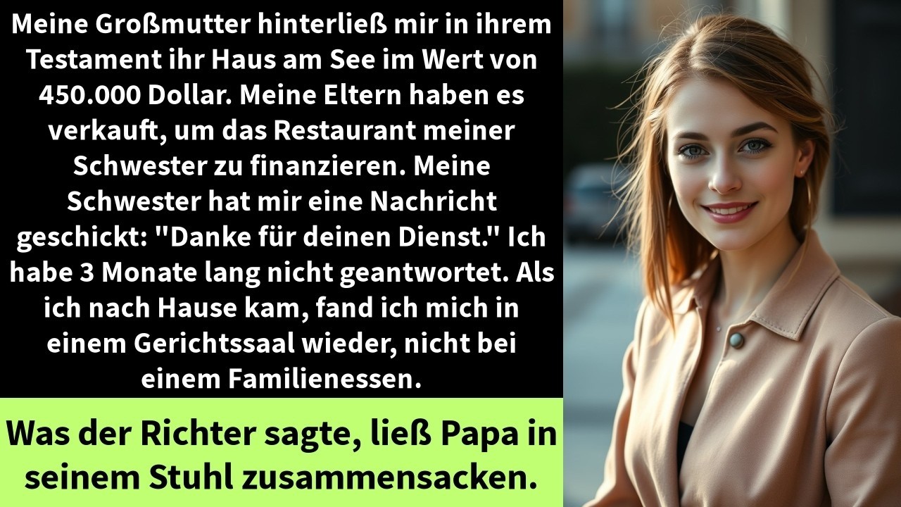 Meine Großmutter hinterließ mir in ihrem Testament ihr Haus am See im Wert von 450 000 Dollar