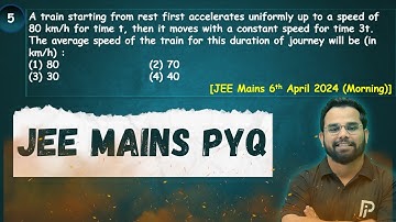 A train starting from rest first accelerates uniformly up to a speed of 80 km/h for time t, then..