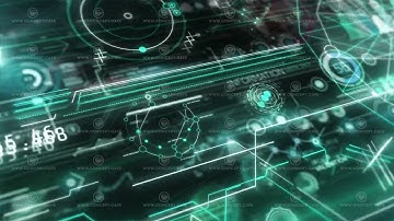 Artificial intelligence data flow in digital space.