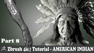 ZBRUSH 4R7 - AMERICAN INDIAN CHARACTER MODELING - SECOND PART HANDS MODELING - PART 8