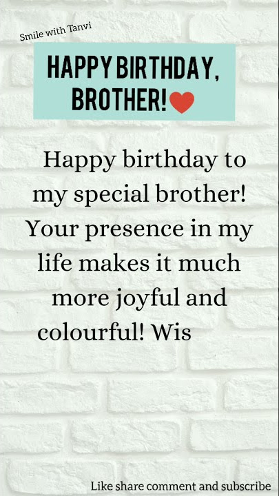 Heart touching birthday wishes for brother #shorts #happybirthday