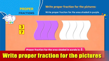 G4 - Module 17 - Ex 1 - Write proper fraction for the pictures | Appu Series | Grade 4 Math Learning