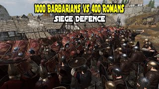 1000 Barbarians vs 400 Romans Siege Defence - Mount & Blade 2: Bannerlord