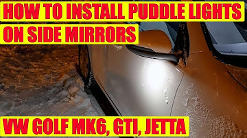 How to install white LED under side mirror puddle lights on VW Golf 6 Mk6, Jetta