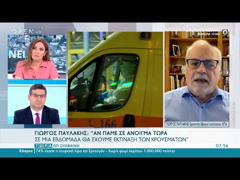 Γιώργος Παυλάκης: Αν πάμε σε άνοιγμα τώρα, σε μία βδομάδα θα έχουμε εκτίναξη των κρουσμάτων |OPEN TV
